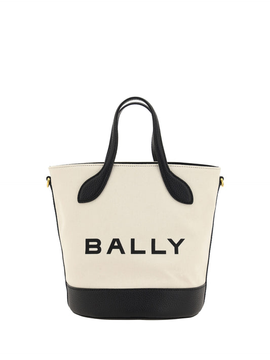 Bally Bolso bombonera de cuero en blanco y negro