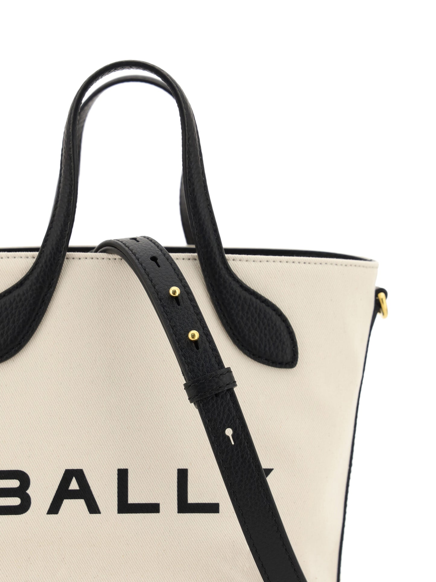 Bally Bolso bombonera de cuero en blanco y negro