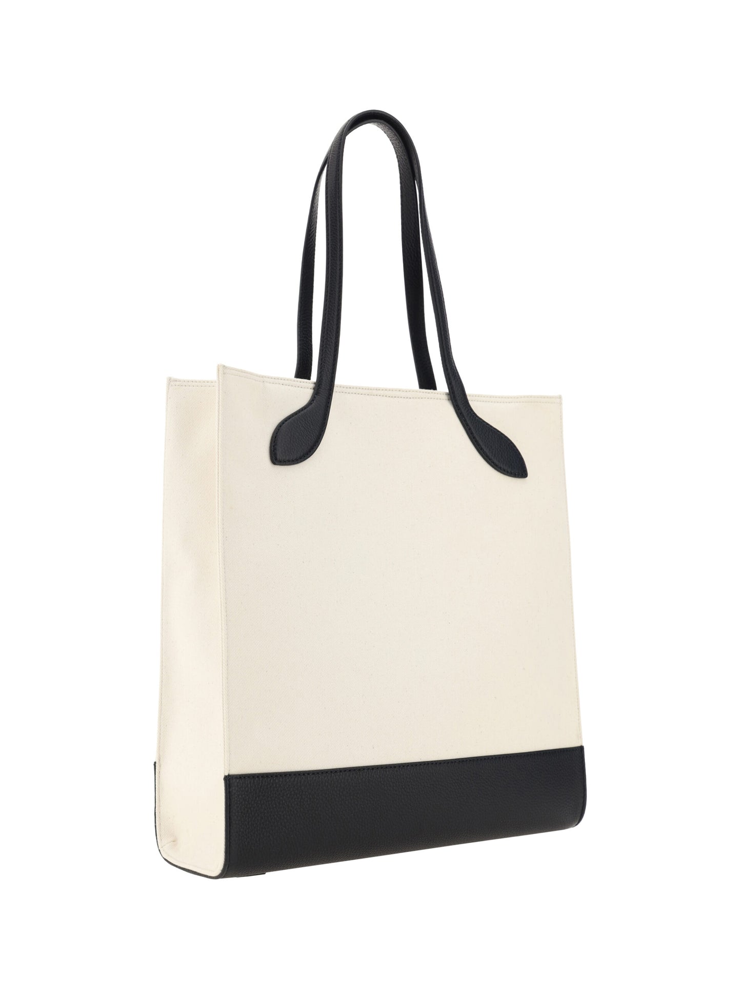 Bolso tote de cuero blanco y negro de Bally