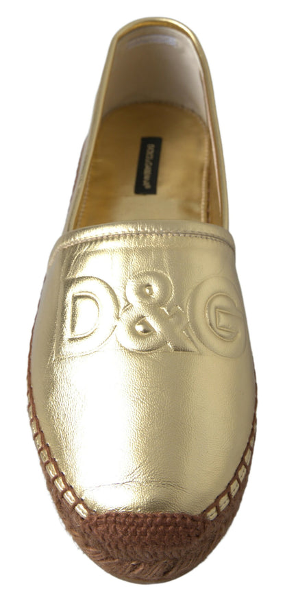 Espadrilles en cuir doré Dolce &amp; gabbana