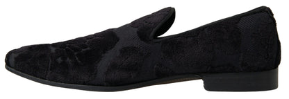 Dolce &amp; Gabbana mocassins vintage noirs exquis pour homme