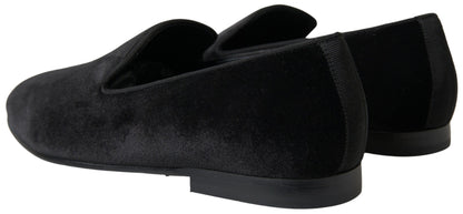 Mocassins noirs en velours Dolce &amp; Gabbana pour homme