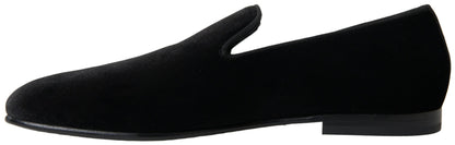 Mocassins noirs en velours Dolce &amp; Gabbana pour homme