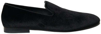 Mocassins noirs en velours Dolce &amp; Gabbana pour homme