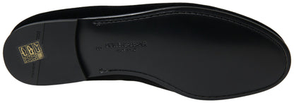 Dolce & Gabbana Elegant Velvet Black Loafers for Men