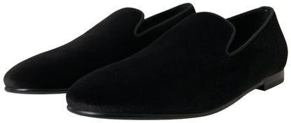 Mocassins noirs en velours Dolce &amp; Gabbana pour homme