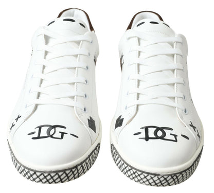 Dolce &amp; Gabbana baskets décontractées en cuir blanc élégant