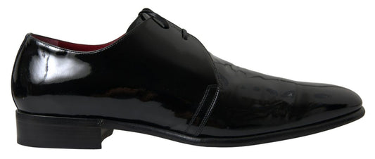 Chaussures formelles pour hommes en cuir verni noir Dolce &amp; Gabbana