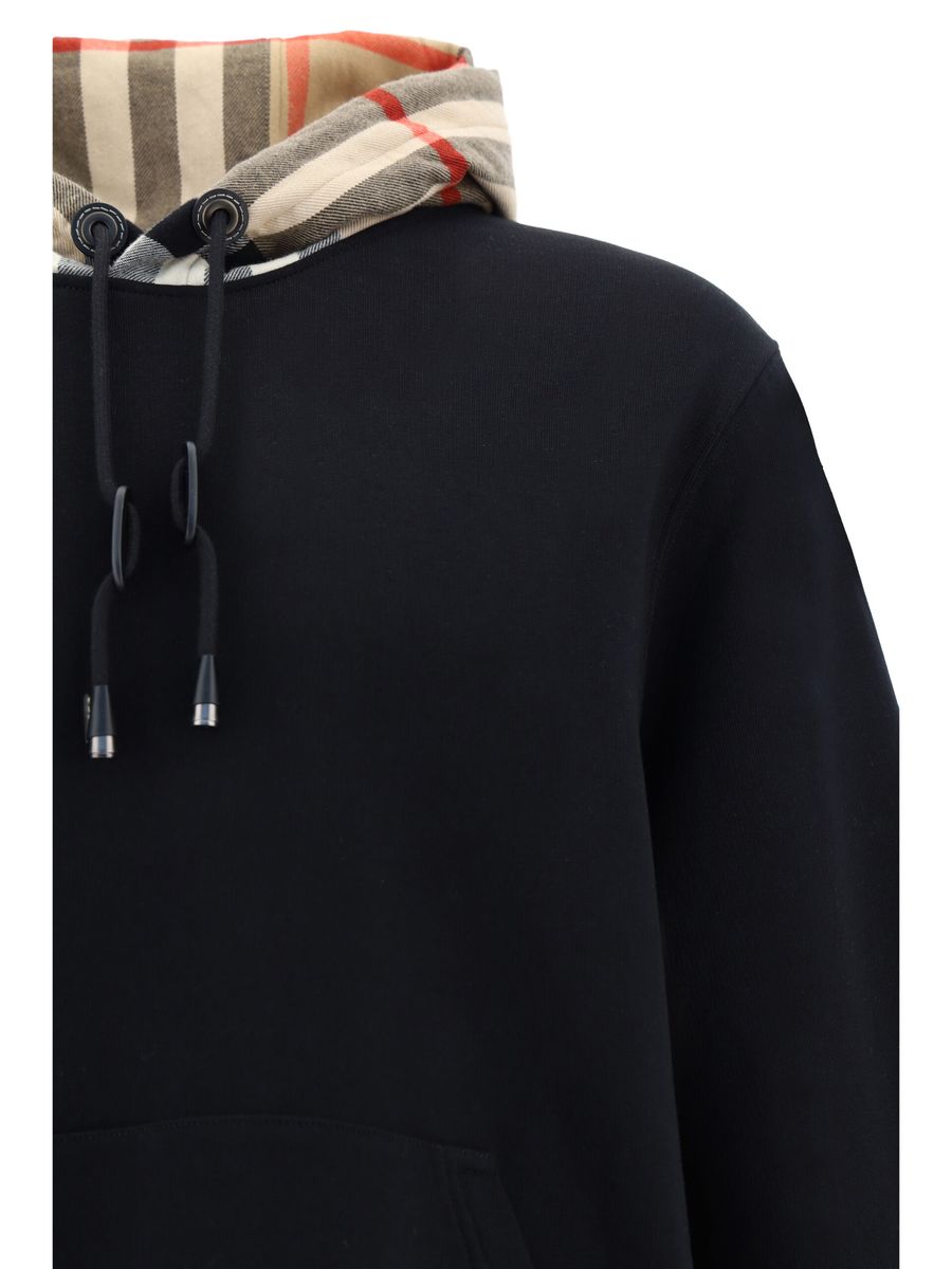 Sudadera con capucha Samuel de algodón negro de Burberry