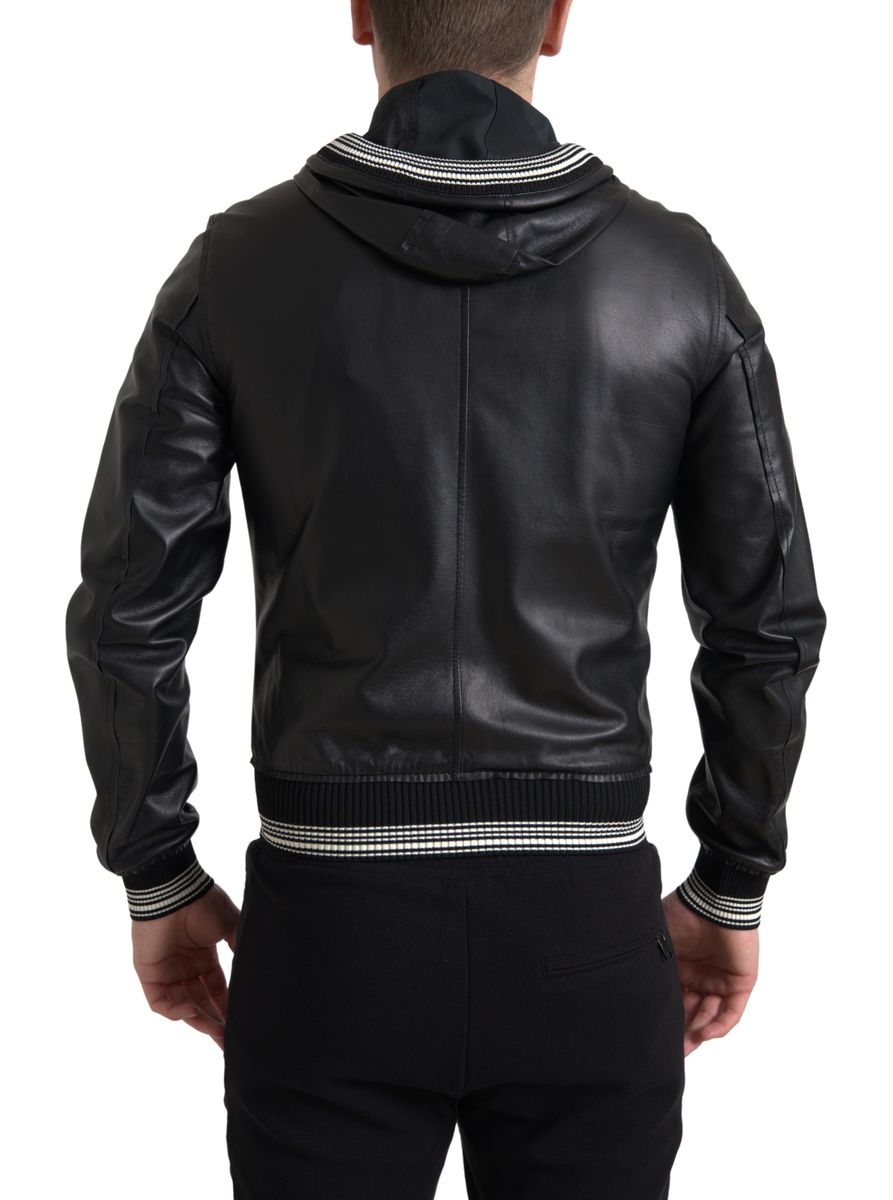 Dolce &amp; Gabbana blouson aviateur en cuir noir