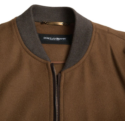 Bomber en cachemire marron Dolce &amp; gabbana