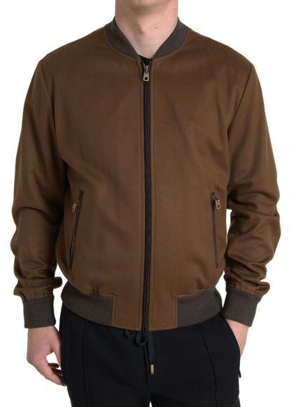 Bomber en cachemire marron Dolce &amp; gabbana