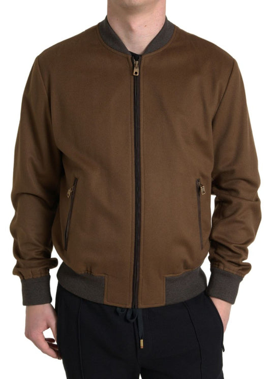 Bomber en cachemire marron Dolce &amp; gabbana