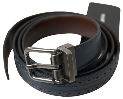 Ceinture en cuir bleu Dolce &amp; gabbana avec boucle en métal