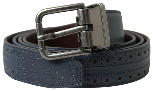 Ceinture en cuir bleu Dolce &amp; gabbana avec boucle en métal