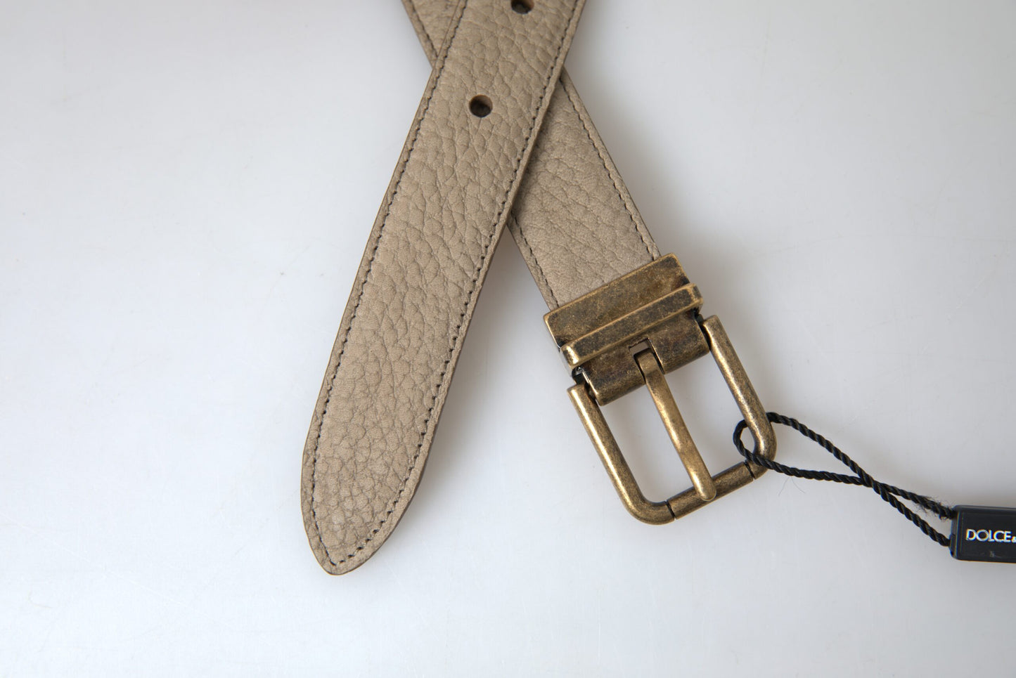 Ceinture en cuir beige Dolce &amp; gabbana avec boucle en métal