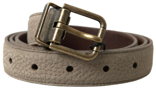 Ceinture en cuir beige Dolce &amp; gabbana avec boucle en métal