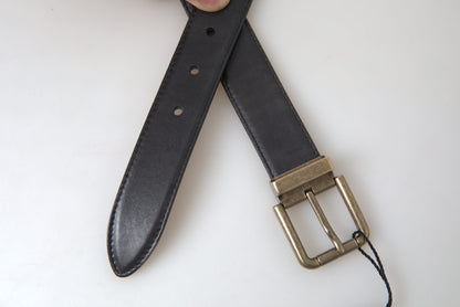 Ceinture en cuir noir Dolce &amp; gabbana avec boucle en métal