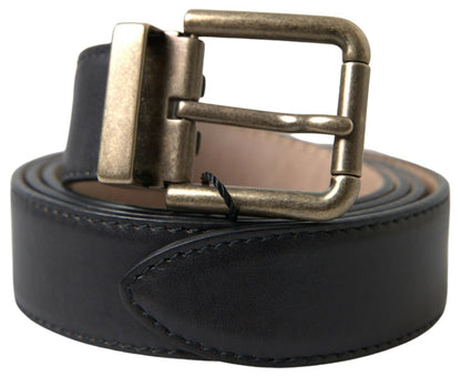 Ceinture en cuir noir Dolce &amp; gabbana avec boucle en métal