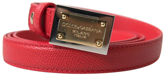 Ceinture de créateur en cuir rouge Dolce &amp; Gabbana