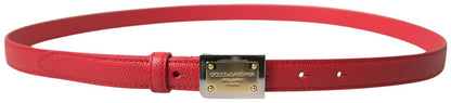 Ceinture de créateur en cuir rouge Dolce &amp; Gabbana