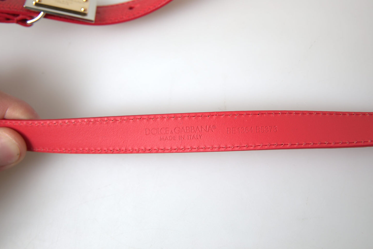 Ceinture de créateur en cuir rouge Dolce &amp; Gabbana