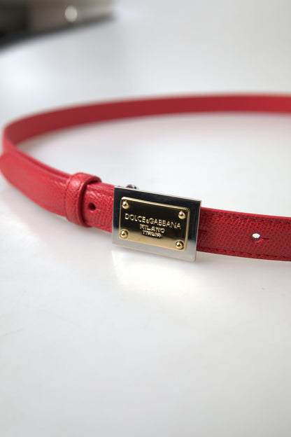 Ceinture de créateur en cuir rouge Dolce &amp; Gabbana