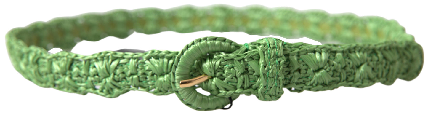 Ceinture en viscose verte Dolce &amp; gabbana avec boucle en métal