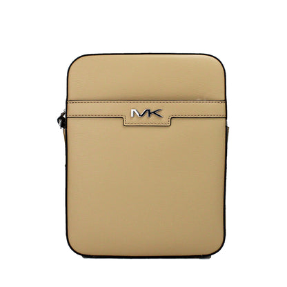 Michael kors cooper moyen sac à bandoulière en cuir grainé croisé camel