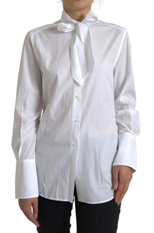 Chemise à manches longues en coton blanc Dolce &amp; gabbana