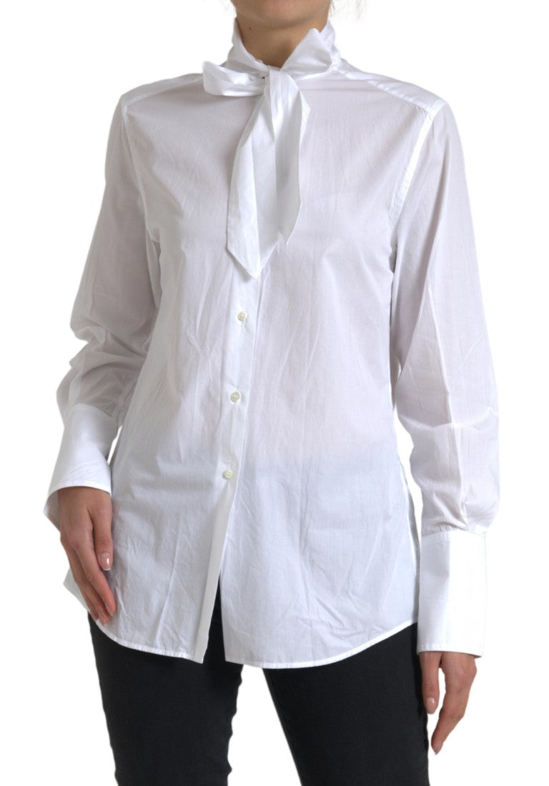 Chemise à manches longues en coton blanc Dolce &amp; gabbana