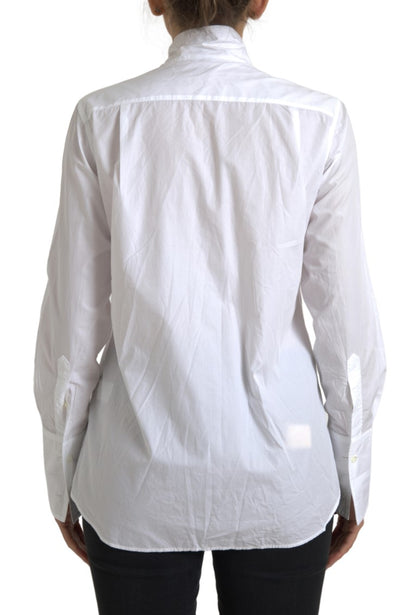 Chemise à manches longues en coton blanc Dolce &amp; gabbana