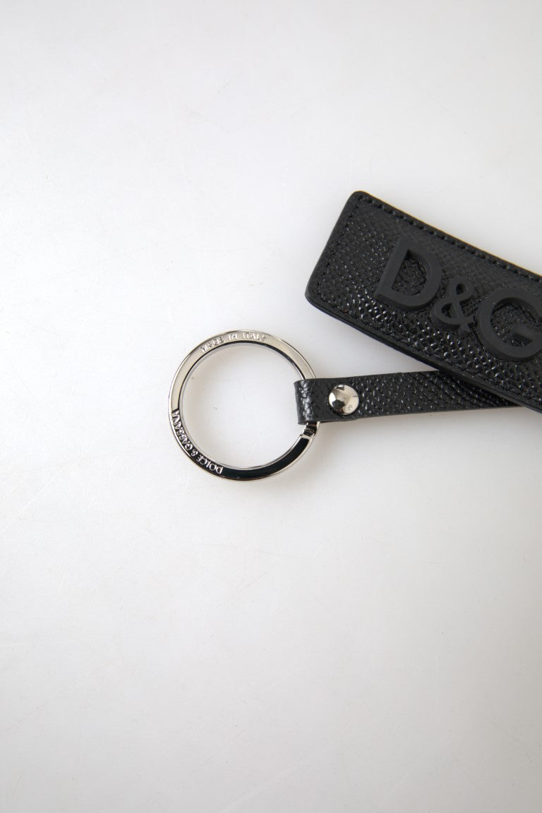 Accessoire porte-clés en cuir noir Dolce &amp; gabbana