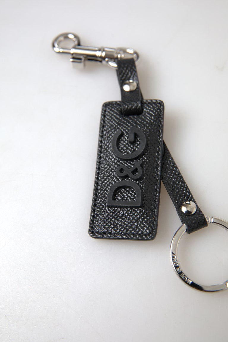 Accessoire porte-clés en cuir noir Dolce &amp; gabbana