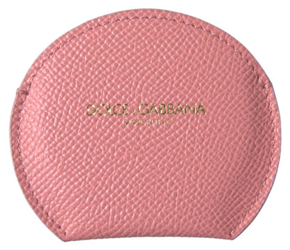 Porte-miroir à main en cuir rose Dolce &amp; gabbana