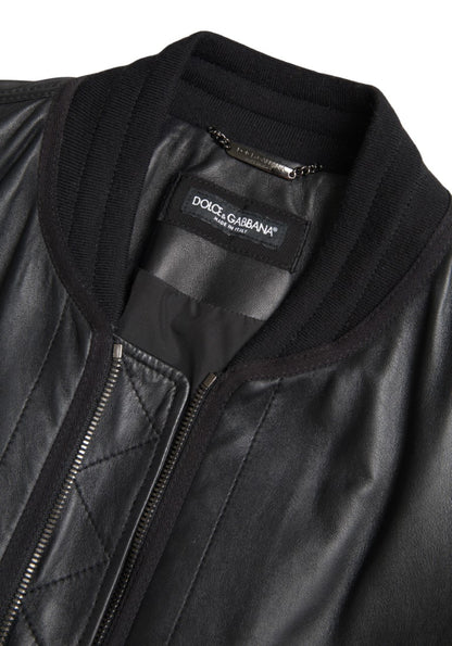 Dolce &amp; Gabbana blouson aviateur en cuir noir