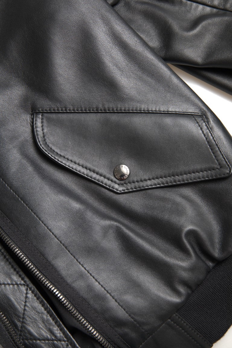 Dolce &amp; Gabbana blouson aviateur en cuir noir