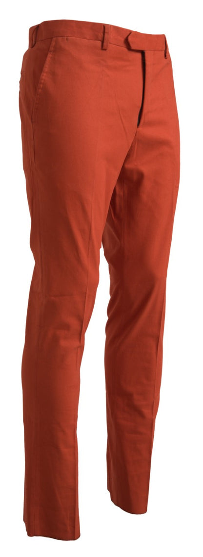 BENCIVENGA Pantalones formales de hombre de corte recto naranja