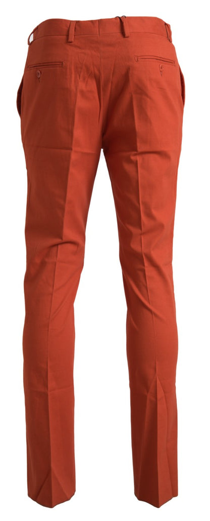 BENCIVENGA Pantalones formales de hombre de corte recto naranja