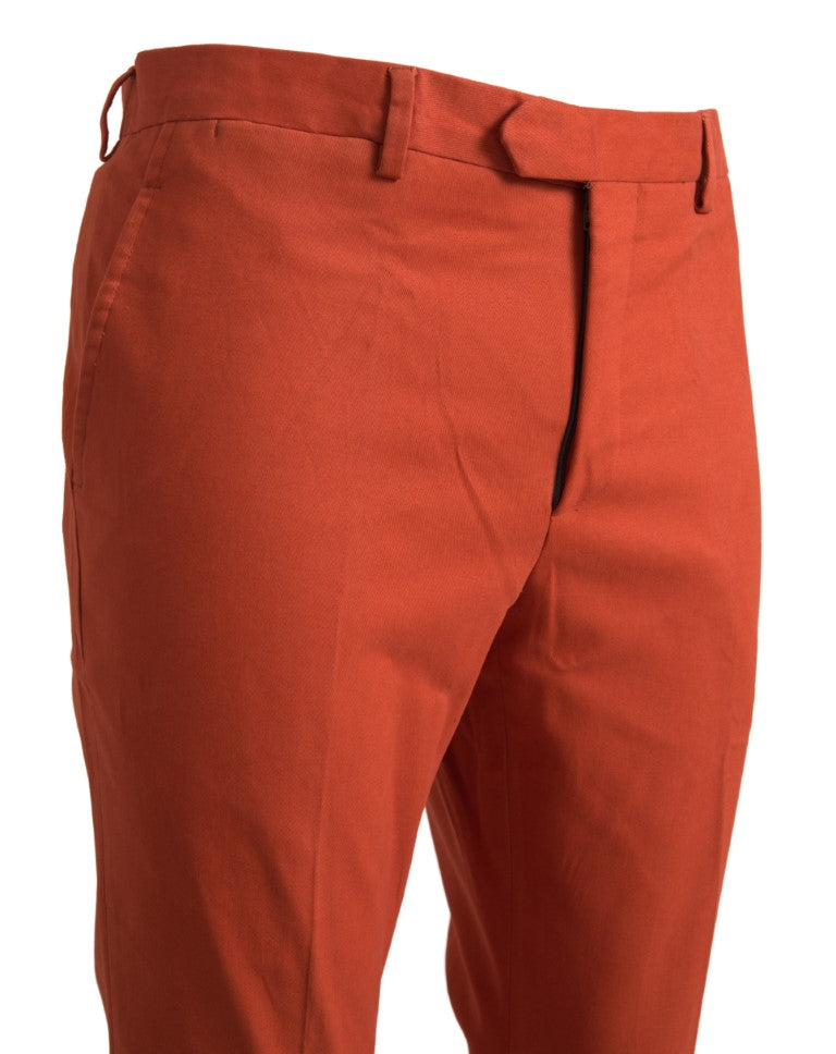 BENCIVENGA Pantalones formales de hombre de corte recto naranja