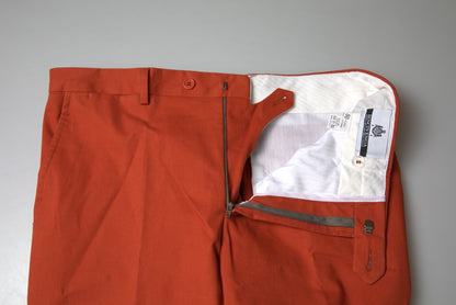 BENCIVENGA Pantalones formales de hombre de corte recto naranja