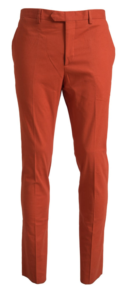 BENCIVENGA Pantalones formales de hombre de corte recto naranja