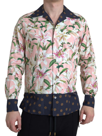 Dolce & Gabbana Elegant Slim Fit Pink Casual Shirt