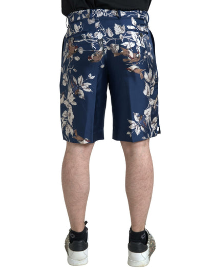 Dolce &amp; Gabbana - Bermuda en soie à fleurs - Bleu