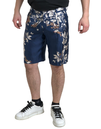 Dolce &amp; Gabbana - Bermuda en soie à fleurs - Bleu