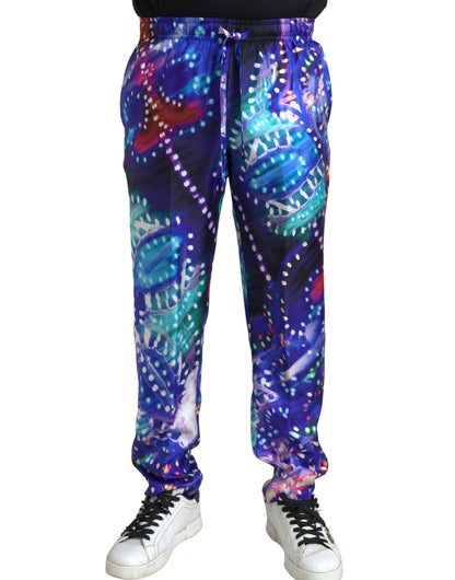 Dolce &amp; gabbana pantalon de jogging en soie multicolore