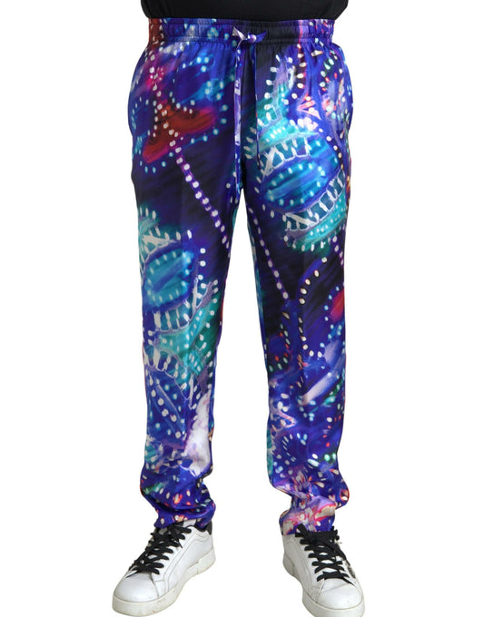 Dolce &amp; gabbana pantalon de jogging en soie multicolore