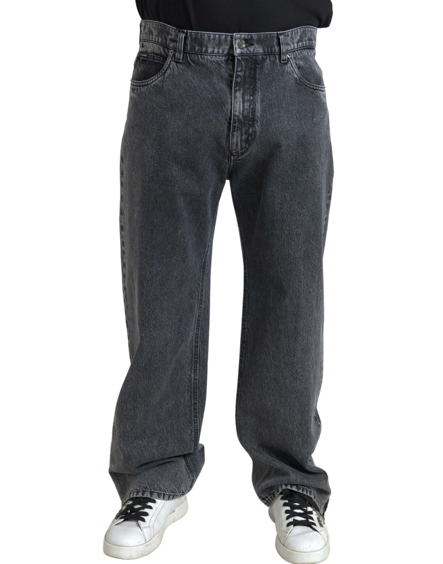 Dolce &amp; gabbana jean droit en denim gris foncé