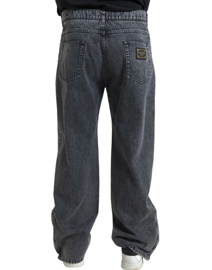 Dolce &amp; gabbana jean droit en denim gris foncé