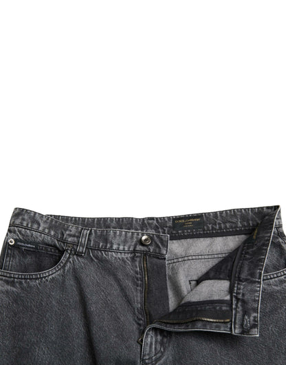 Dolce &amp; gabbana jean droit en denim gris foncé